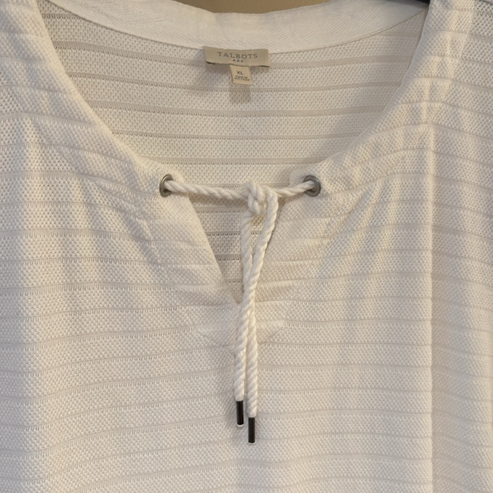 Talbots White cotton Long Sleeve Top/tunic